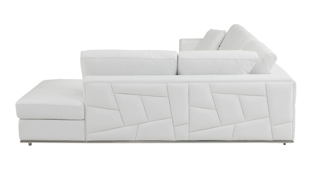 998 Divanitalia Cream Right Arm Facing Sectional Sofa in Top-grain Italian Leather - White - SKU 998-Sectional-RAF-CHAISE-WHITE - view 10