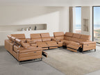 1246 Divanitalia 10-Piece U-Shaped Modular Power Reclining Sectional Sofa with 4 Power Recliners and Power Headrests - Top Grain Italian Leather