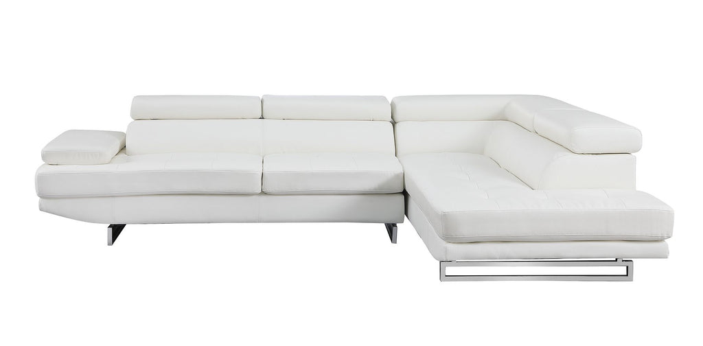 8136 Right Arm Facing Chaise with Adjustable Headrest in Genuine Leather