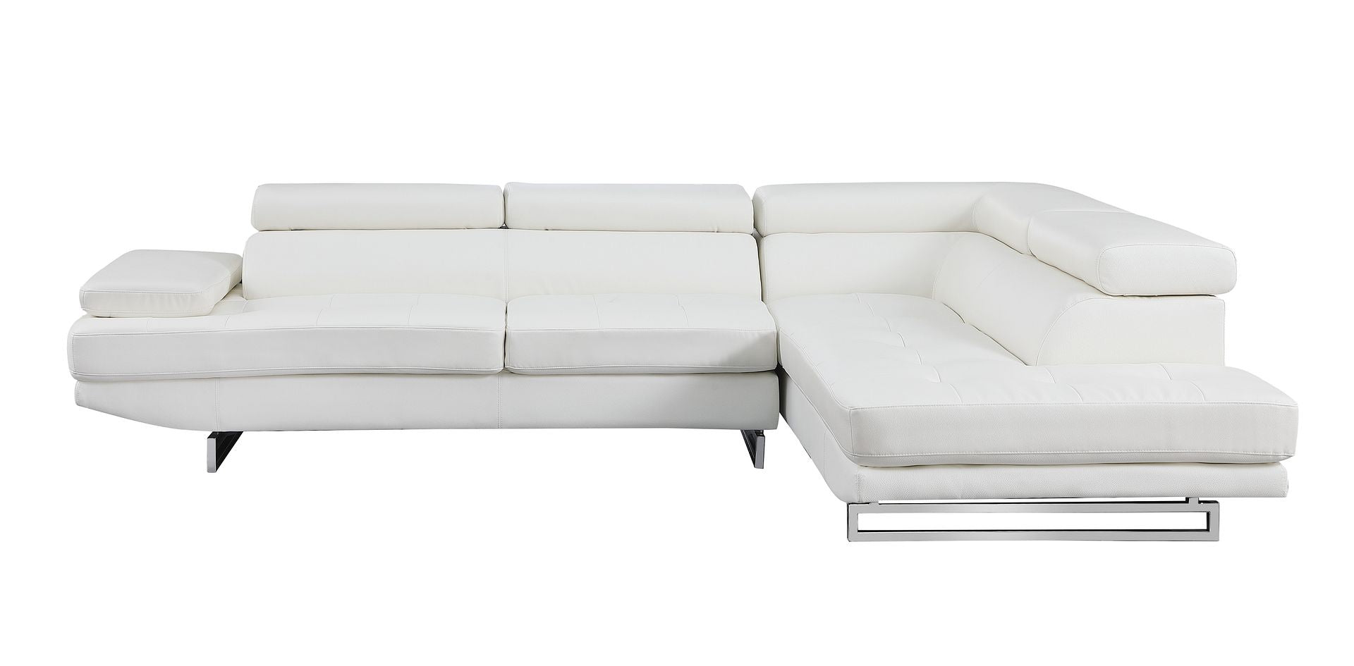 8136 Right Arm Facing Chaise with Adjustable Headrest in Genuine Leather