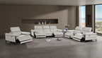 1246 Divanitalia Modular Power Dual Reclining Sofa, Console Loveseat, and Chair Set with Power Headrests - Top Grain Italian Leather - Light Grey - SKU 1246-LT-GREY-7.5-HT-3PC - view 2