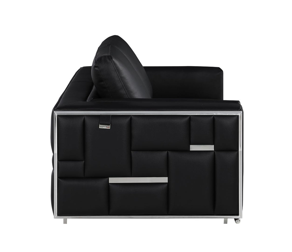 1130 Divanitalia Loveseat in Top-grain Italian Leather - Black - SKU 1130-BLACK-L - view 5