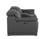 9762 Divanitalia 3-Piece Modular Power Reclining Console Loveseat with 2 Power Recliners in Top Grain Italian Leather
