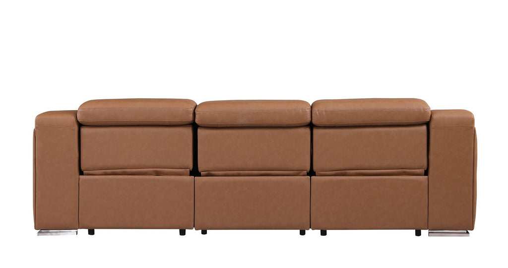 1116 Divanitalia 3-Piece Modular Power Reclining Sofa in Top Grain Italian Leather with 3 Power Recliners & Power Headrests
