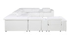 1126 Divanitalia 12-Piece U-Shaped Sectional Sofa in Top Grain Italian Leather with 4 Power Recliners & Power Headrests - White - SKU 1126-WHITE-12PC-4PWR-U-SECTIONAL-GROUP - view 6