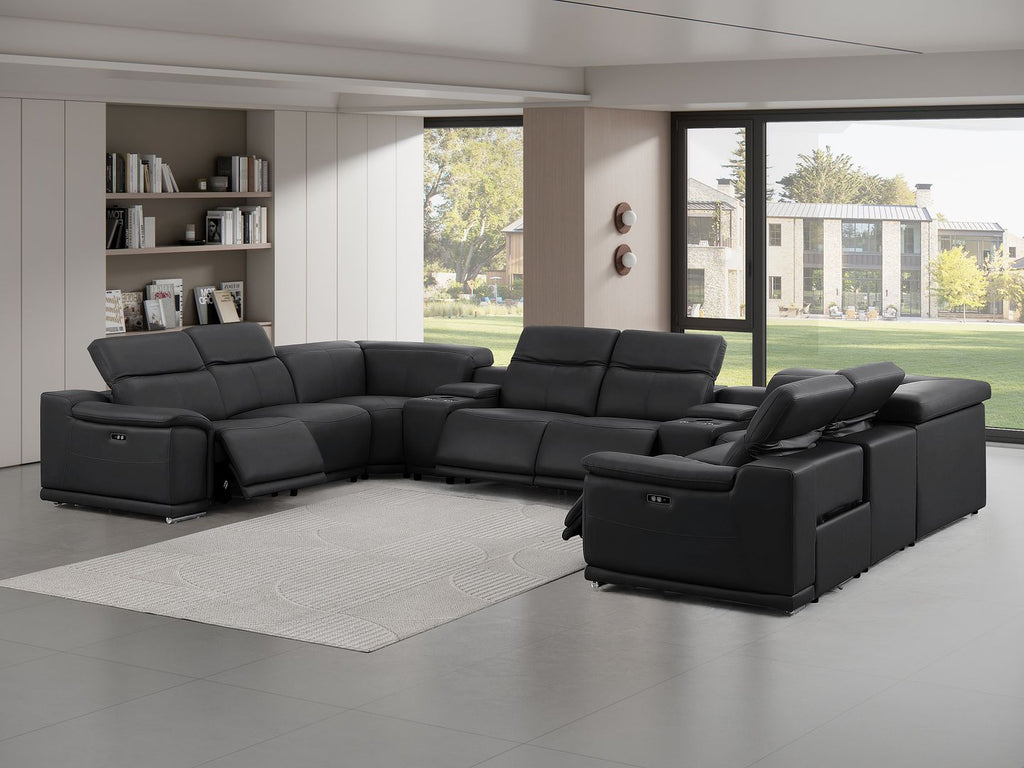 2679 10-Piece U-Shaped Power Reclining Sectional Sofa in Genuine Leather - 4 Recliners