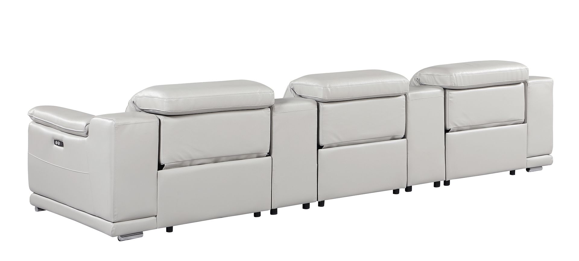 9762 Divanitalia 5-Piece Modular Power Reclining Sofa and Loveseat Set with 3 Power Recliners in Top Grain Italian Leather