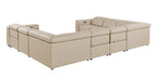 1224 Divanitalia 8-Piece U-Shaped Sectional Sofa in Top Grain Italian Leather with 4 Power Recliners & Power Headrests