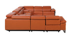 1246 Divanitalia 10-Piece U-Shaped Modular Power Reclining Sectional Sofa with 4 Power Recliners and Power Headrests - Top Grain Italian Leather