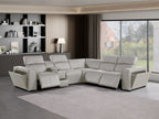 1224 Divanitalia 6-Piece L-Shaped Sectional Sofa in Top Grain Italian Leather with 3 Power Recliners & Power Headrests