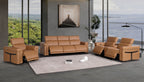 1126 Divanitalia 7-Piece Modular Power Reclining Sofa, Loveseat & Chair Set in Top Grain Italian Leather with 6 Power Recliners & Power Headrests - Cognac - SKU 1126-COGNAC-7.6-HT-3PC - view 2