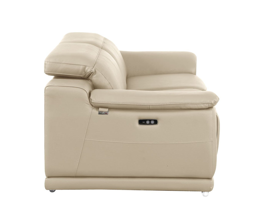 9762 Divanitalia 2-Piece Modular Power Reclining Console with 2 Power Recliners in Top Grain Italian Leather