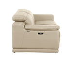 9762 Divanitalia 2-Piece Modular Power Reclining Console with 2 Power Recliners in Top Grain Italian Leather