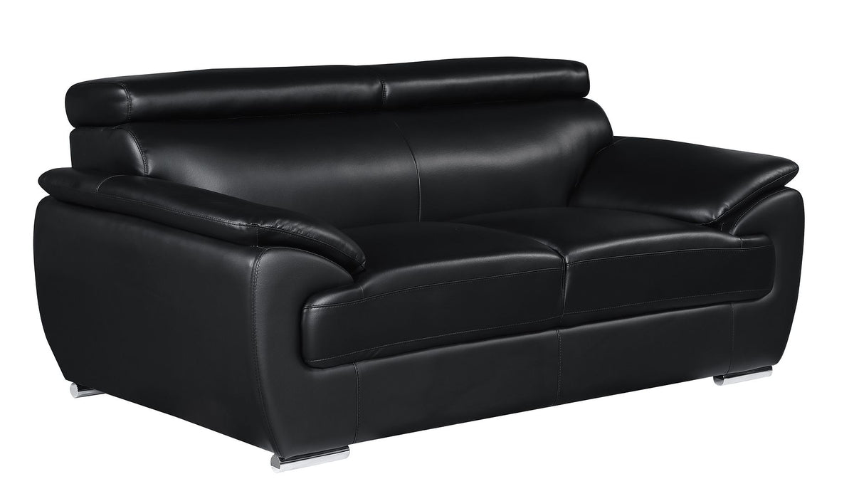 4571 Modern Genuine Leather Loveseat - Black - SKU 4571-L-BLACK - view 2