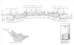 1246 Divanitalia Modular Power Dual Reclining Sofa, Console Loveseat, and Chair Set with Power Headrests - Top Grain Italian Leather - Dark Grey - SKU 1246-DK-GREY-7.5-HT-3PC - view 16