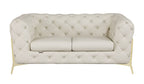 970 Divanitalia 2-Piece Sofa Set in Top-grain Italian Leather - Cream - SKU 970- CREAM 2PC (S/L) - GROUP - view 2