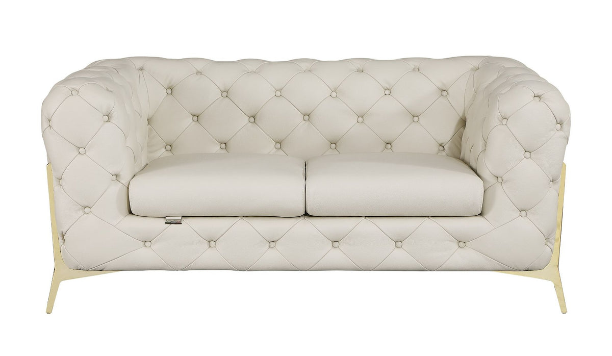 970 Divanitalia 2-Piece Sofa Set in Top-grain Italian Leather - Cream - SKU 970- CREAM 2PC (S/L) - GROUP - view 2