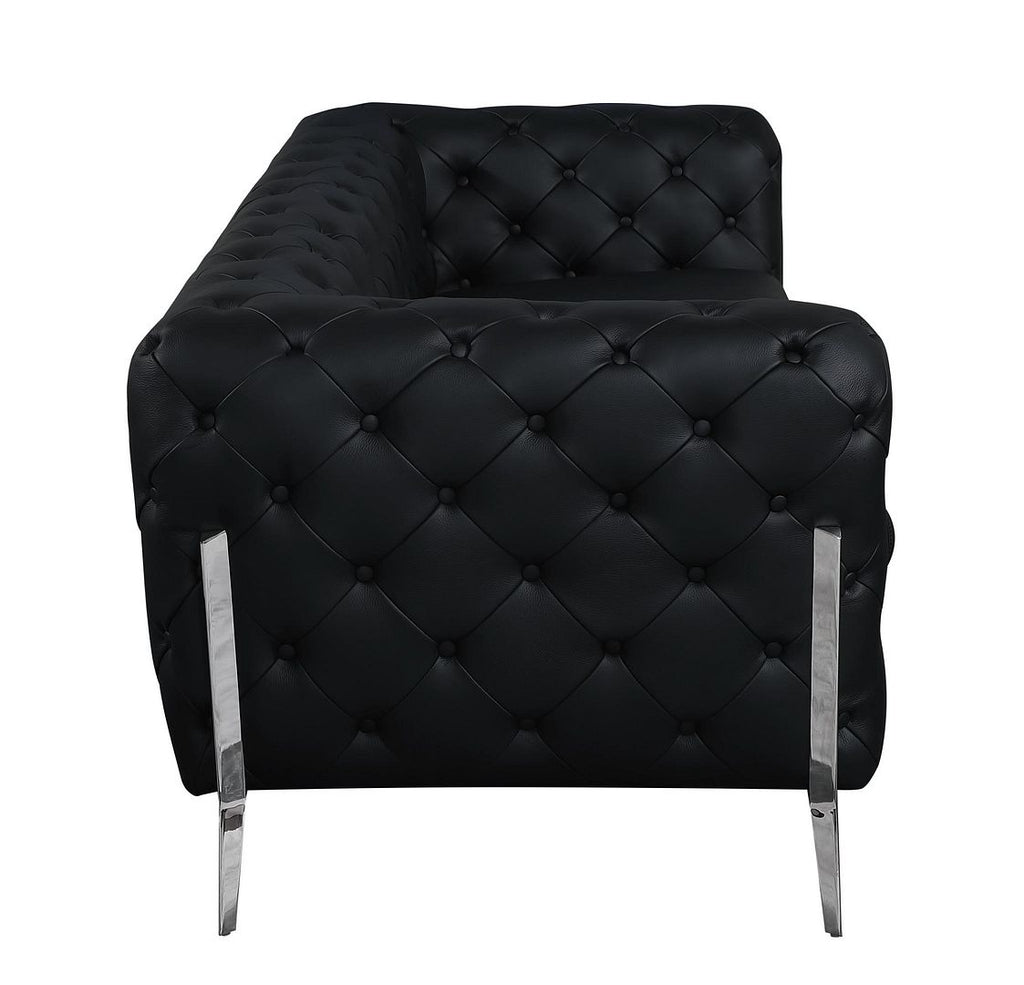 970 Divanitalia 2-Piece Sofa Set in Top-grain Italian Leather - Black - SKU 970- BLACK 2PC (S/L) - GROUP - view 7