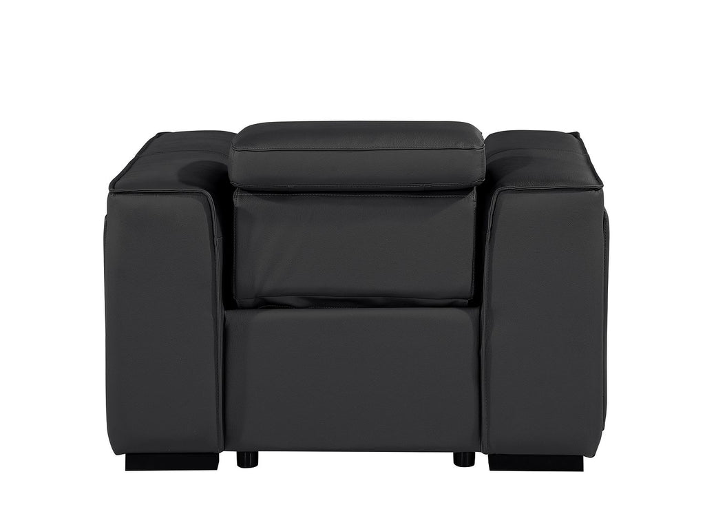 1126 Divanitalia Top Grain Italian Leather Power Reclining Chair with Power Headrests