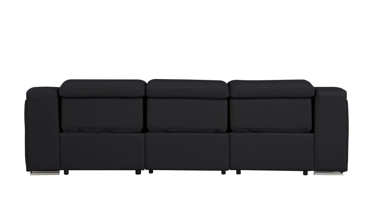 1116 Divanitalia 3-Piece Modular Power Reclining Sofa in Top Grain Italian Leather with 3 Power Recliners & Power Headrests - Black - SKU 1116-BLACK-3.3-HT - view 7