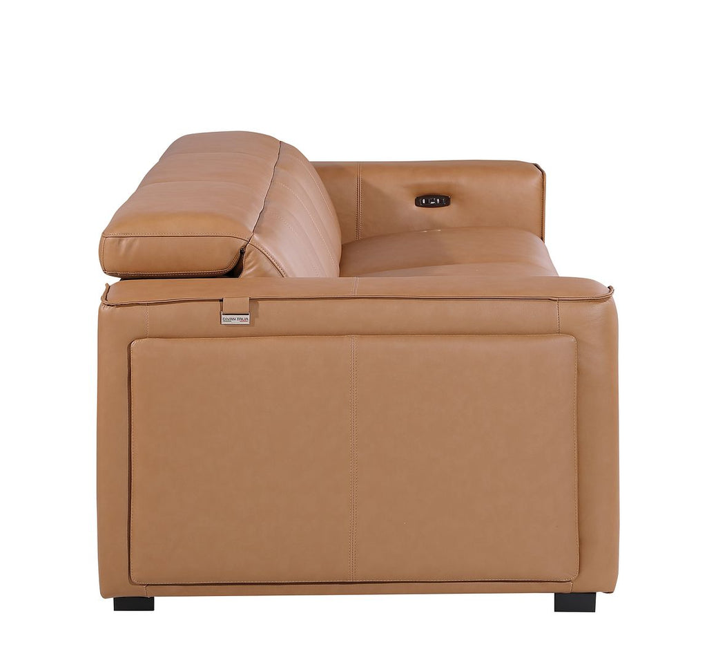 1224 Divanitalia 3-Piece Modular Power Reclining Sofa in Top Grain Italian Leather with 2 Power Recliners & Power Headrests