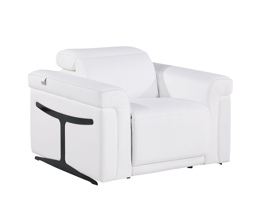1126 Divanitalia Power Reclining Sofa, Loveseat & Chair Set in Top Grain Italian Leather with 5 Power Recliners & Power Headrests - White - SKU 1126-WHITE-3PC - view 8