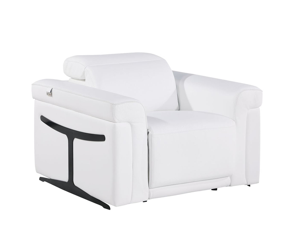 1126 Divanitalia Power Reclining Sofa, Loveseat & Chair Set in Top Grain Italian Leather with 5 Power Recliners & Power Headrests - White - SKU 1126-WHITE-3PC - view 8