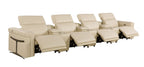 1126 Divanitalia 7-Piece Modular Power Reclining Sofa in Top Grain Italian Leather with 4 Power Recliners & Power Headrests - Beige - SKU 1126-BEIGE-7.4-HT - view 5
