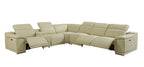 9762 Divanitalia 7-Piece L-Shaped Top Grain Italian Leather Sectional Sofa with 3 Power Recliners