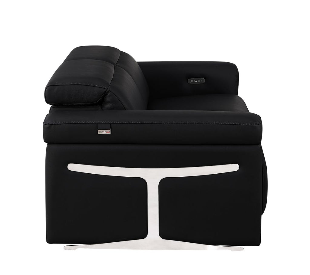 1126 Divanitalia 2-Piece Modular Power Reclining Loveseat in Top Grain Italian Leather with 2 Power Recliners & Power Headrests - Black - SKU 1126-BLACK-2.2-HT - view 8