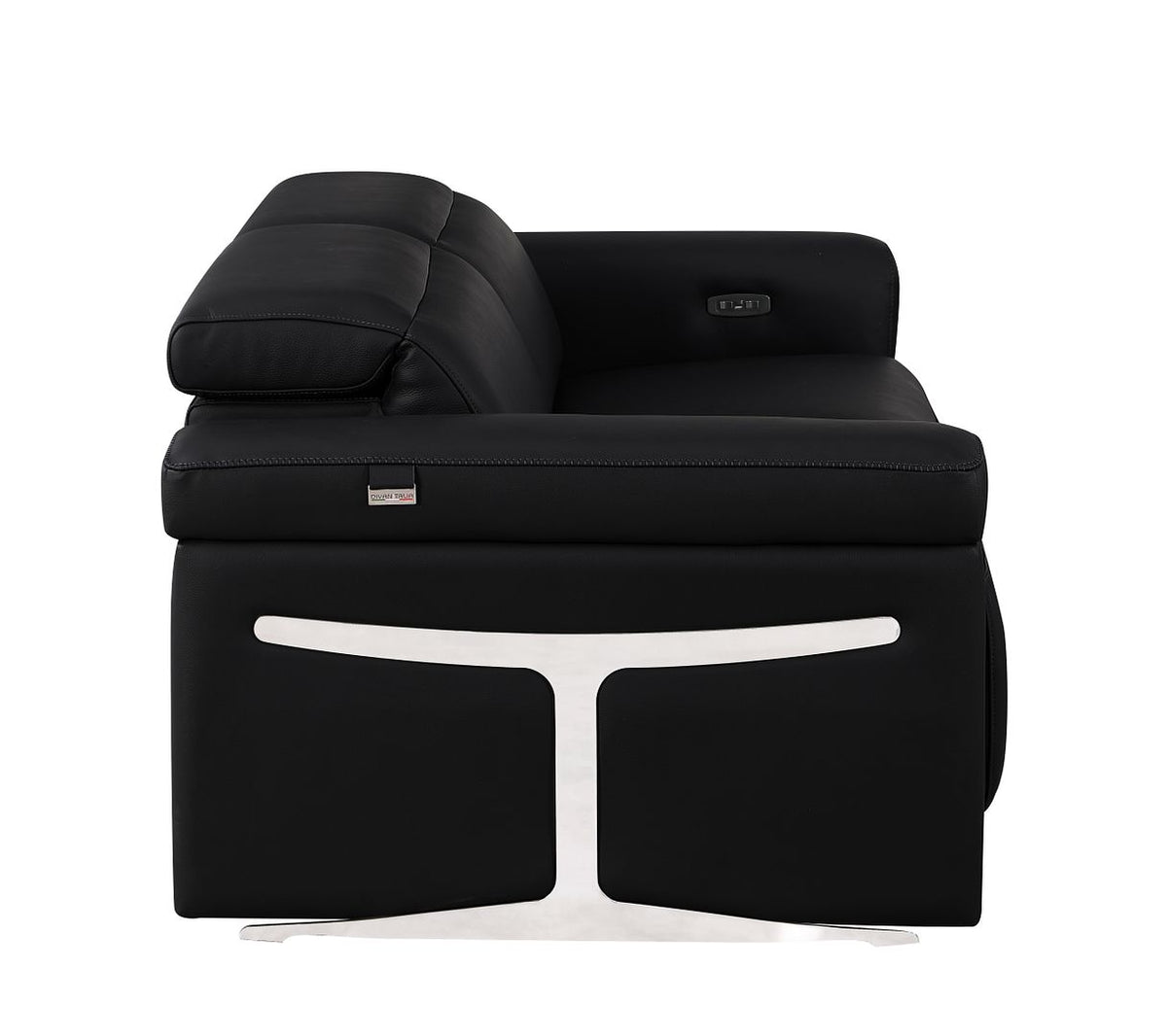 1126 Divanitalia 2-Piece Modular Power Reclining Loveseat in Top Grain Italian Leather with 2 Power Recliners & Power Headrests - Black - SKU 1126-BLACK-2.2-HT - view 8