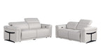 1126 Divanitalia Power Reclining Sofa and Loveseat Set in Top Grain Italian Leather with 4 Power Recliners & Power Headrests - Dark Grey - SKU 1126-LIGHT GREY-2PC - view 2