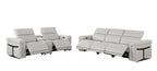 1126 Divanitalia 6-Piece Modular Power Reclining Sofa and Console Loveseat Set in Top Grain Italian Leather with 5 Power Recliners & Power Headrests - Light Grey - SKU 1126-LT_GREY-6.5-HT - view 4