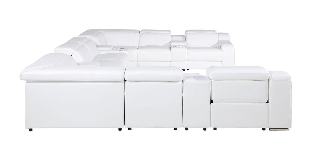 1116 Divanitalia 12-Piece U-Shaped Sectional Sofa in Top Grain Italian Leather with 4 Power Recliners & Power Headrests