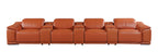 9762 Divanitalia 7-Piece Modular Top Grain Italian Leather Power Reclining Sofa with 4 Power Recliners