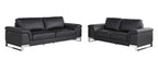 411 Divanitalia 2-Piece Sofa Set in Top-grain Italian Leather - Black - SKU 411- BLACK 2PC (S/L) - GROUP - view 2