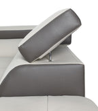 8136 Left Arm Facing Chaise with Adjustable Headrest in Genuine Leather