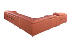 9762 Divanitalia 7-Piece L-Shaped Top Grain Italian Leather Sectional Sofa with 3 Power Recliners