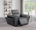 1126 Divanitalia Top Grain Italian Leather Power Reclining Chair with Power Headrests