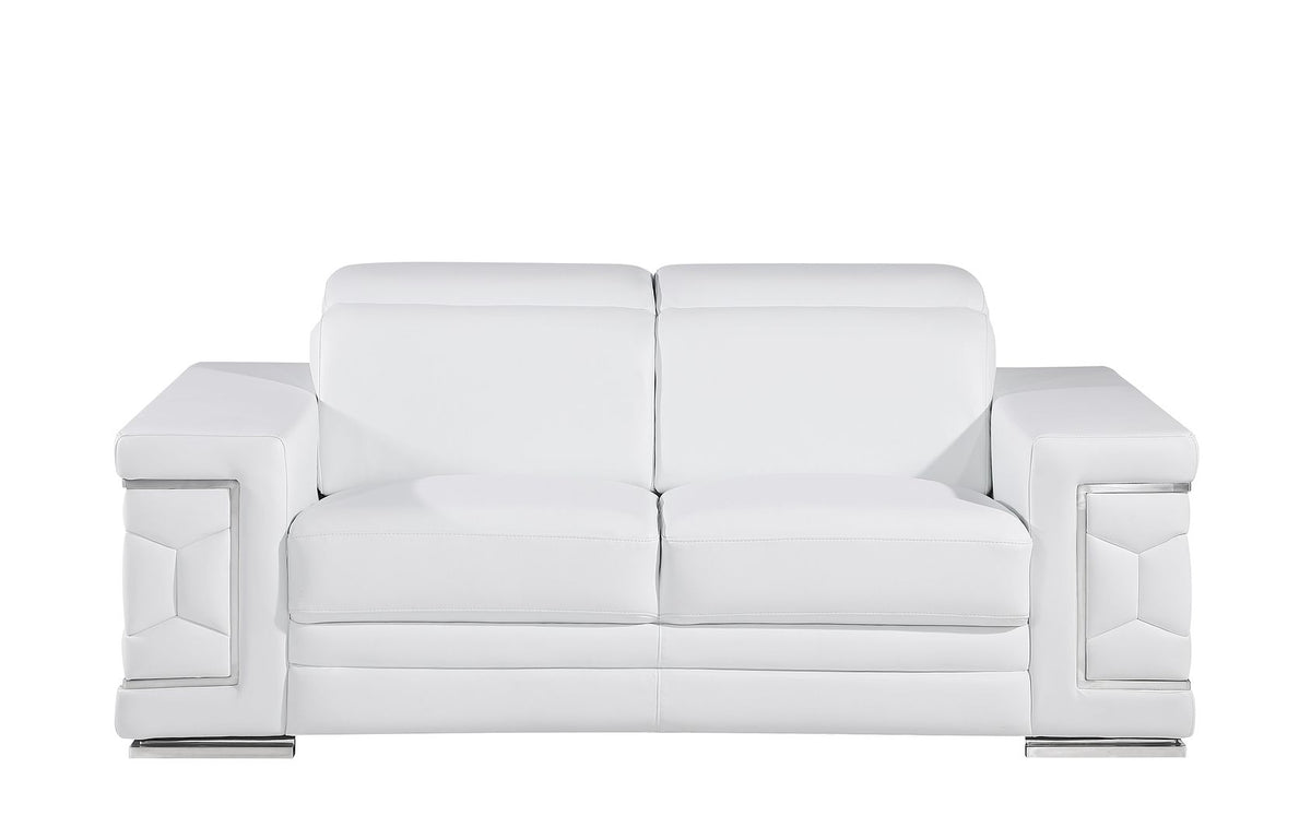 296 Genuine Loveseat - White - SKU 296-WHITE-L