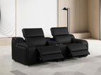 1116 Divanitalia 3-Piece Modular Power Reclining Console Loveseat in Top Grain Italian Leather with 2 Power Recliners & Power Headrests