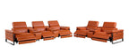 1246 Divanitalia Modular Power Reclining Dual Console Sofa and Console Loveseat Set with Power Headrests - Top Grain Italian Leather - Camel - SKU 1246-CAMEL-8.5-HT-2PC - view 5