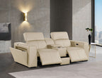 1224 Divanitalia 3-Piece Modular Power Reclining Loveseat in Top Grain Italian Leather with 2 Power Recliners & Power Headrests - Beige - SKU 1224-BEIGE-3.2-HT - view 2