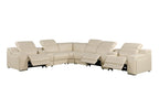 1116 Divanitalia 8-Piece L-Shaped Sectional Sofa in Top Grain Italian Leather with 3 Power Recliners & Power Headrests - Beige - SKU 1116-BEIGE-8PC-3PWR-SECTIONAL- GROUP - view 3
