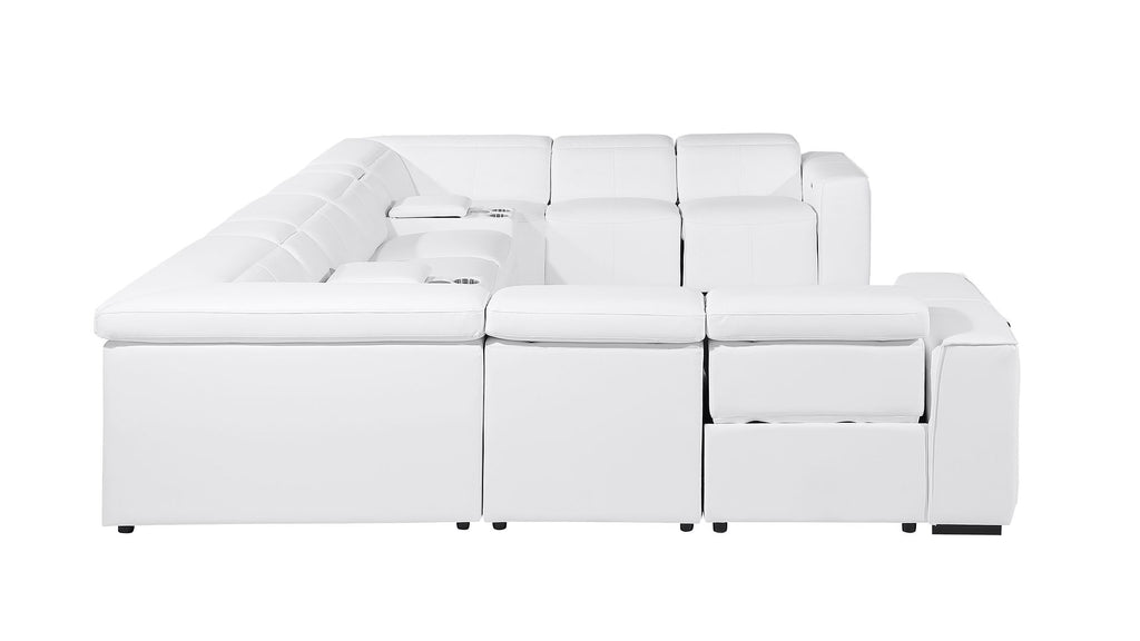 1224 Divanitalia 10-Piece U-Shaped Sectional Sofa in Top Grain Italian Leather with 4 Power Recliners & Power Headrests