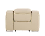 1116 Divanitalia Top Grain Italian Leather Power Reclining Chair with Power Headrests - Beige - SKU 1116-BEIGE-CH - view 7