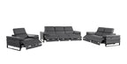 1246 Divanitalia Modular Power Triple Reclining Sofa, Loveseat, and Chair Set with Power Headrests - Top Grain Italian Leather - Dark Grey - SKU 1246-DK-GREY-6.6-HT-3PC - view 4