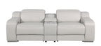 1116 Divanitalia 3-Piece Modular Power Reclining Console Loveseat in Top Grain Italian Leather with 2 Power Recliners & Power Headrests - Light Grey - SKU 1116-LT-GREY-3.2-HT - view 3