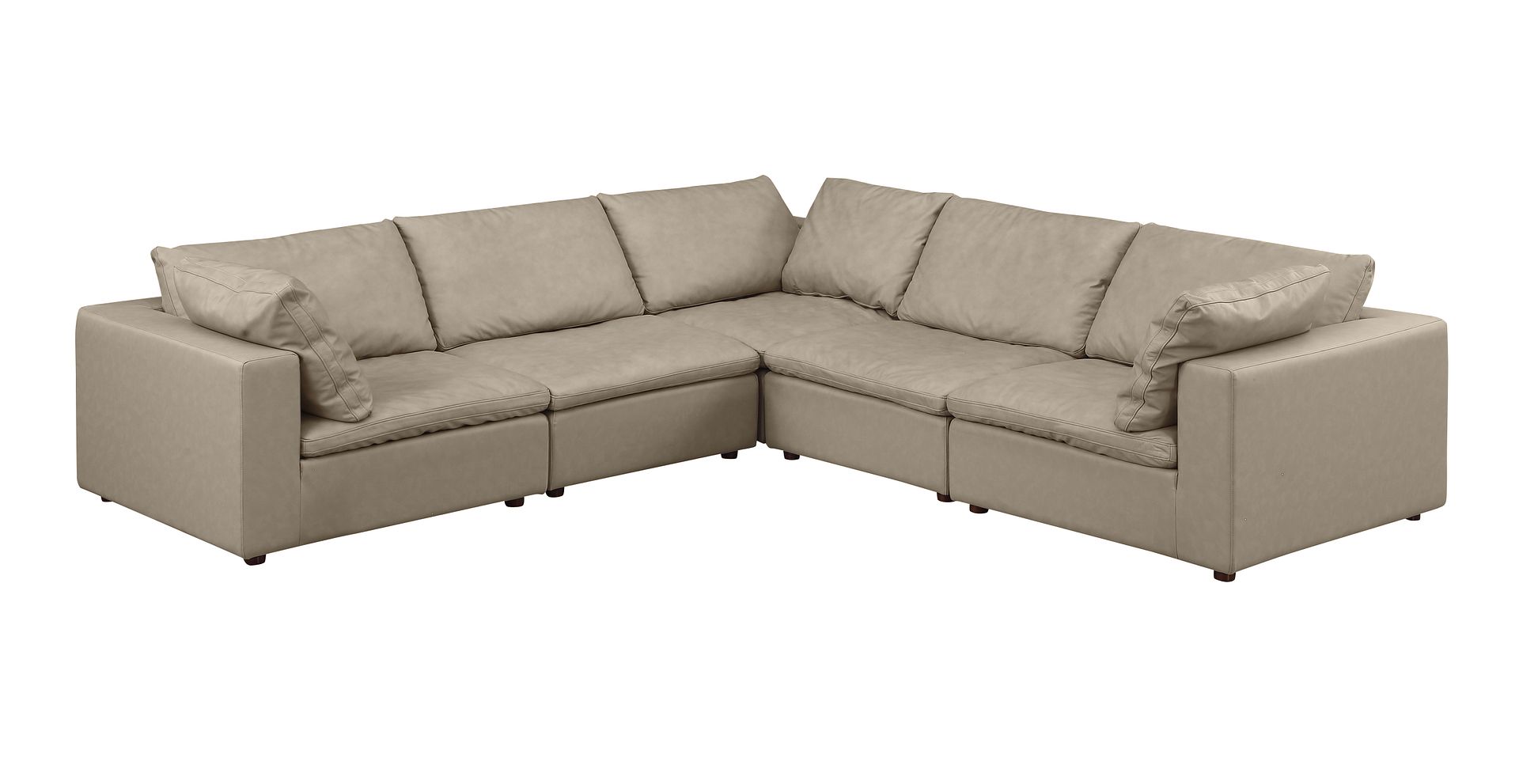 1100 Divanitalia 5-Piece L-Shaped Sectional Sofa - Top-grain Italian Leather