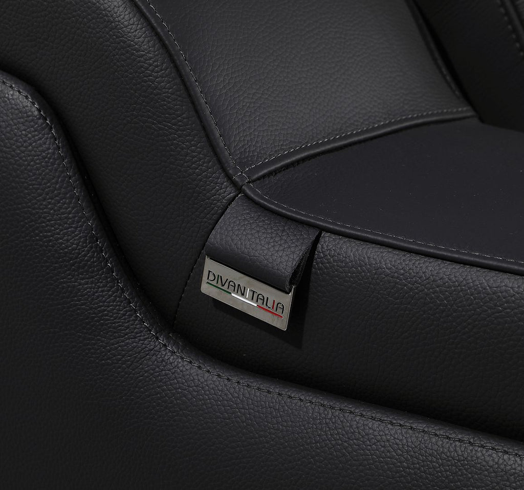 1116 Divanitalia 3-Piece Modular Power Reclining Sofa in Top Grain Italian Leather with 3 Power Recliners & Power Headrests